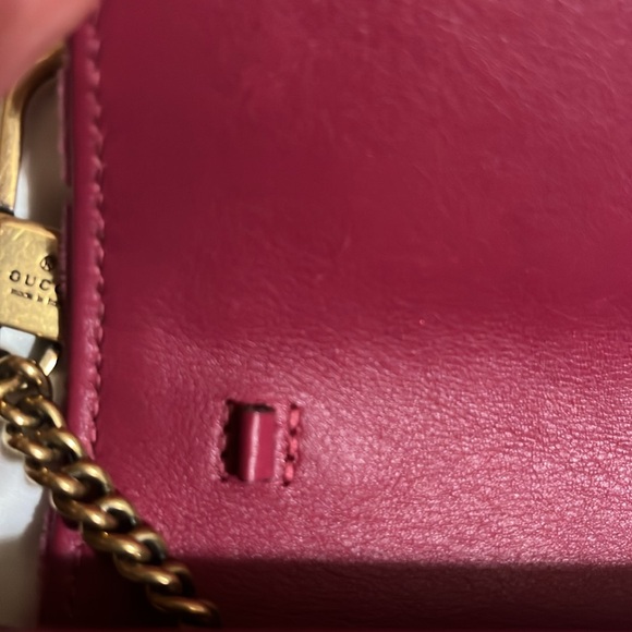 Auth GUCCI MARMONT LOVE PINK VELVET CLUTCH Purse Handbag Pearls & Gold - Picture 9 of 13